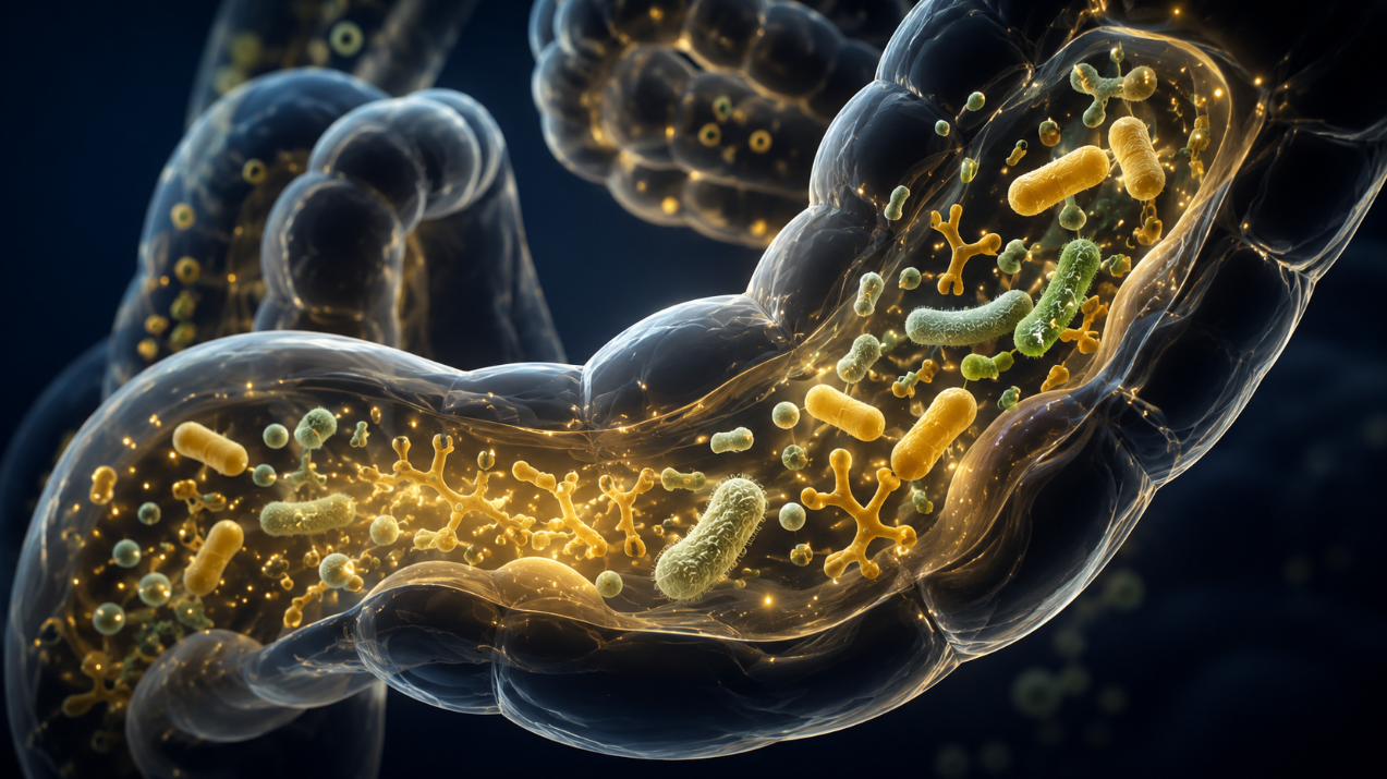 Probiotik dan prebiotik - visual metafora keseimbangan usus