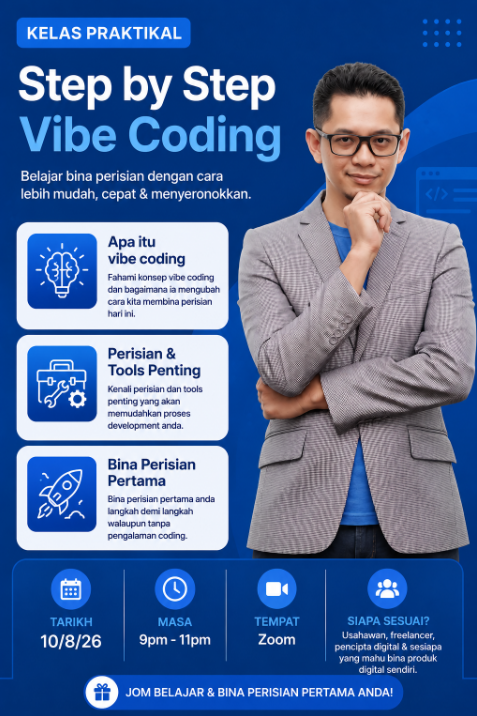 Poster Kelas Step by Step Vibe Coding