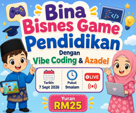 Kelas Bina Bisnes Game Pendidikan Dengan Vibe Code & Azadel